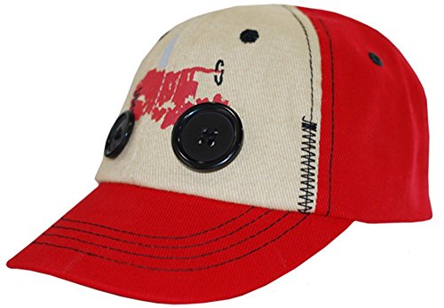 Case IH Sombrero de 2 tonos con ruedas de botón (niño pequeño, rojo)