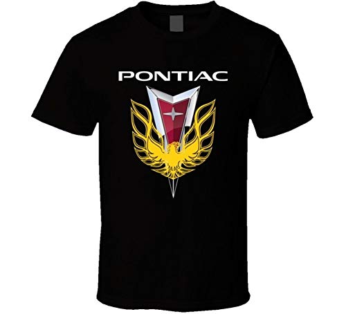 Classic Pontiac Trans Am WS6 Firebird Racing Muscle Car Logo tee Shirt Men's Round Neck Short Sleeves Cotton T-Shirt in Black