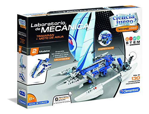 Clementoni - Laboratorio de Mecánica Juguete, Trimarán + Moto De Agua, Multicolor (55276)