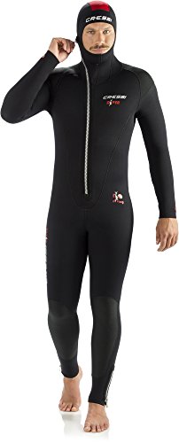 Cressi Diver Man Monopiece Wetsuit Traje de Buceo de Una Pieza, 7 mm, Hombres, Negro/Rojo, S/2