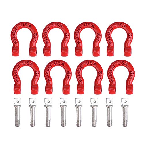 Dilwe RC Coche Hebilla de Remolque, 8 Pcs Metal Tow Shackle Rescue Lock Catch para RC Climbing Crawler Car Accesorio Partes