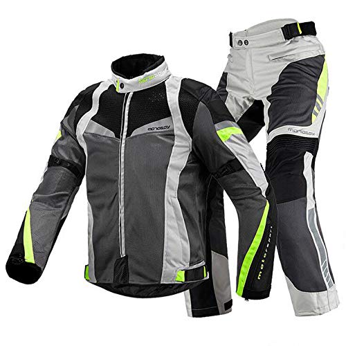 dududrz Chaqueta Moto Hombre Traje Impermeable Motocicleta Equipo De Protección,GrayWhite-XXL