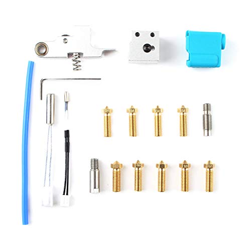 Durable Kit de boquilla para extrusora, impresora 3D Kit de boquilla para extrusora Bloque calefactor Tubo de garganta Tubo de PTFE Tubo calefactor Termistor Extrusor Brazo intermedio Compatible con i