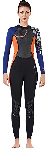 E-Qianw Traje De Buceo De Manga Larga De Neopreno De 3 mm De Neopreno para Mujeres, para Nadar Buceo Surfing Kayaking Snorkeling,S