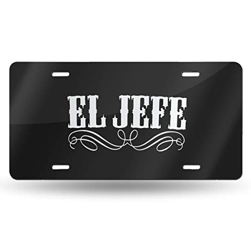 El Jefe - Placa de matrícula de metal con sello para matrícula