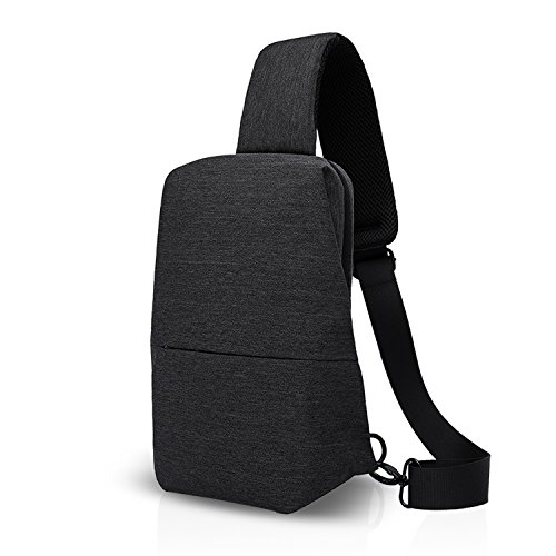 FANDARE Bolsas para Camping Gimnasio Ciclismo Sling Crossbody Messenger Bag Las Mujeres Mochila Bolso Hombre Senderismo Deportes Ciclismo Gym Bolso Bandolera Poliéster Negro