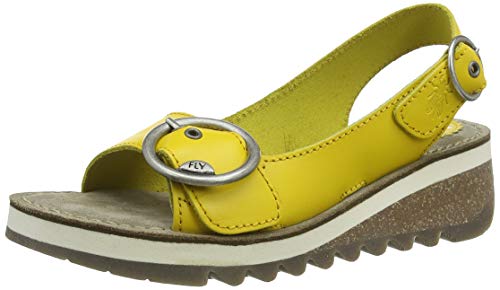 FLY London Tram 2, Sandalias de Talón Abierto para Mujer, Amarillo (Yellow 006), 36 EU