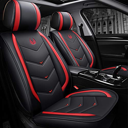 Funda de piel para asiento de coche, accesorio de coche, funda protectora para Toyota Avensis Chr Hilux Juke Navara Qashqai Cx-3 Outlander Nx (negro y rojo)