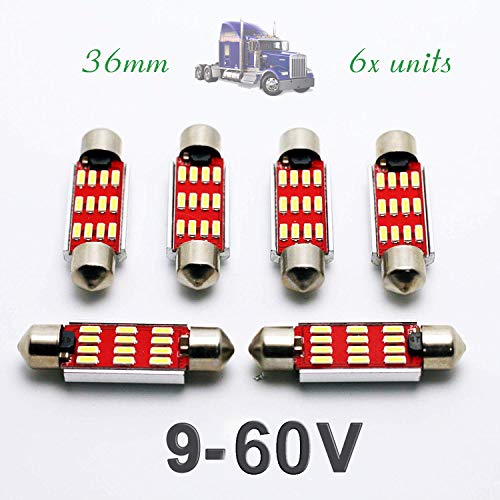 G-V 6X Bombillas Interior LED C5W 24V 36MM Blanco 6000K CAMION Lorry Truck LKW 36 SV8.5