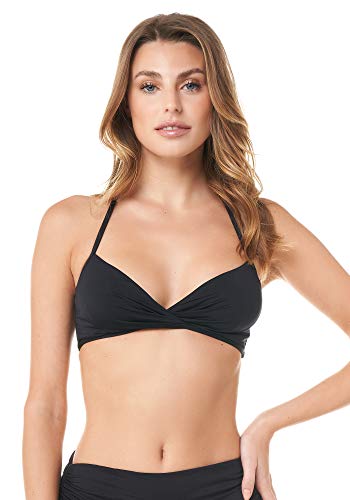 goldenpoint Baño Mujer Top Bikini triángulo Liso Fruncido