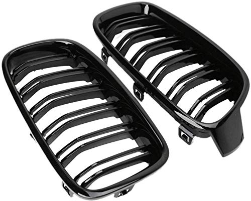 GXZYY  Accesorios para carrocería de Coche, Rejillas de radiador   , aptas para BMW Serie 3 F30 F31 F35 2012 2013 2014 2015 2017 Negro Brillante 1 par de Rejillas Delanteras para riñón