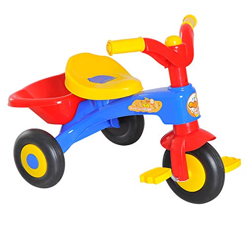 HOMCOM Triciclo para Niños +18 Meses Triciclo Infantil Evolutivo con Bocina Cesta 60x42x45cm Metal y PP