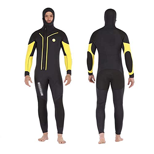 HYZXK Traje de Neopreno de 7 mm para Hombres, Surf, Cremallera Frontal, Traje de Neopreno con Capucha, Cuerpo Completo, Invierno, térmico, Ultra elástico, Semi-seco, Buceo, Snorkel, traj