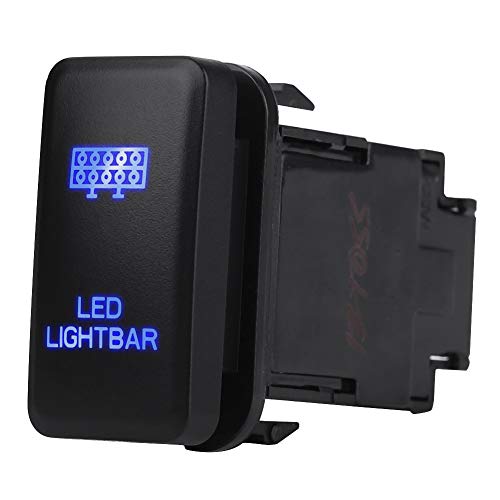 Interruptor basculante LED EVGATSAUTO, ABS 12V 0.5A, interruptor basculante de encendido automático con LED azul para Toyota Hilux Landcruiser VIGO(BARRA DE LUZ LED)