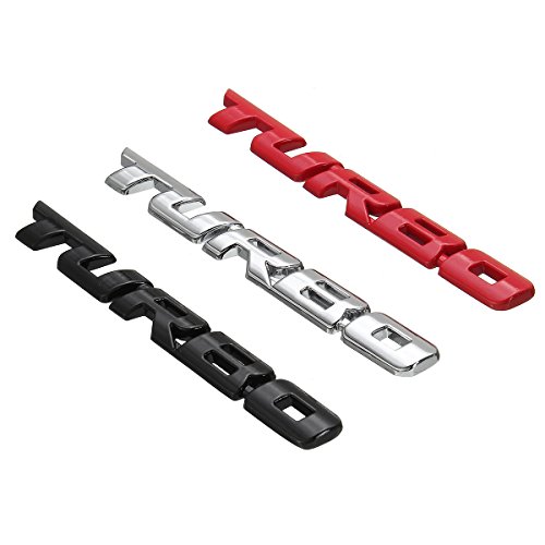 JenNiFer Turbo 3D Etiqueta Engomada del Coche De Metal Calcomanías Letras Cuerpo del Coche Trasera Puerta Trasera Insignia para Auto - Rojo