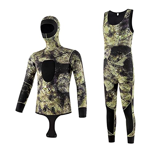 KOIJWWF Trajes de Neopreno Profesionales de 3 MM, Traje de Buceo para Hombres, Traje de baño con esnórquel Dividido, Equipo de Mono de Surf para Pesca submarina,Gris,XXL