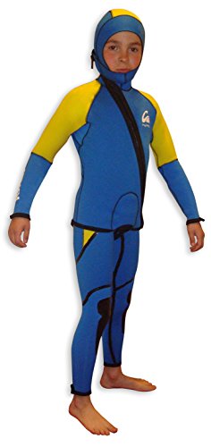 Kynay - Traje de Descenso de barrancos niños, Talla c6, Color Azul y Amarillo.