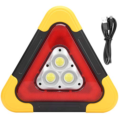 Ladieshow Letrero Triangular LED, luz de Trabajo, lámpara de Emergencia, señal de Advertencia Reflectante de Seguridad de avería de Coche Plegable con luz