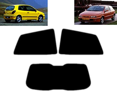 Láminas Solares para Tintar Las Lunas del Coche-Fiat Bravo 3-Puertas Compacto 1995-2002 Ventanas Traseras & Luna Trasera (05% Super Negro)