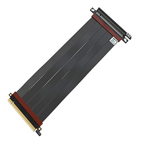 LINKUP - Cable Montante Ultra PCIe 4.0 X16 [Testado en RTX3090 x570 B550 RX6900XT] Montaje Vertical Blindado Gaming PCI Express Gen4┃Enchufe Straight {25cm} Compatible con 3.0 Gen3 y TT