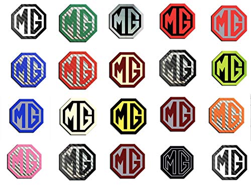 LS Bright Design LTD MG TF - Juego de insignias delanteras y traseras, 45 mm, placa de dirección (MG TF, juego de insignias cromadas, negro)