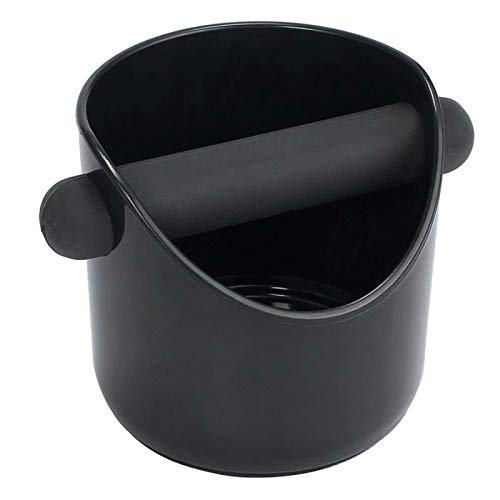 Lwieui Cubo de café de café Coffee Ground Bucket Coffe Coffet Knock Box y Espresso Dump Bin Coffeeware Coffee Knock Box (Color : Black, Size : 11x11x10.5cm)