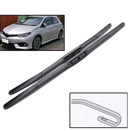 LZLWL Limpiaparabrisas Limpiaparabrisas Delantero del Parabrisas Híbrido Rasquetas para Toyota Auris E180 Europa Modelo 2012 2013 2014 2015 2016 2017 2018 26"14" Brazo escobilla