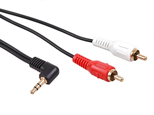 Maclean MCTV - Cable de Audio estéreo Mini Jack 3.5mm a 2RCA (Macho/2 x Macho) acodado, Longitud de 1m a 15m (3m)