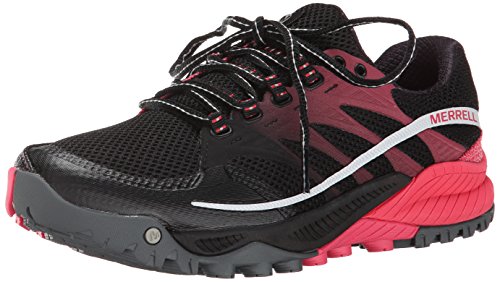 Merrell All out Charge - Zapatillas de Senderismo de Otras Pieles para Mujer Negro Noir (Black/Geranium) 40