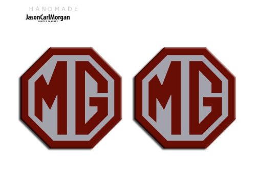 Mg TF OEM Estilo Borgoña y crema delantera y trasera Inserte Badges (70 mm)