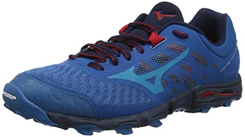 Mizuno Wave Hayate 5, Zapatillas de Trail Running Hombre, Bleu Rouge, 42.5 EU