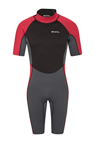 Mountain Warehouse Traje Completo de Neopreno Shorty para Hombre -Cuerpo: 2.5mm, Ajuste cómodo, una Sola Pieza y Cremallera de Cierre fácil - para Verano, Vacaciones Gris Small/Medium