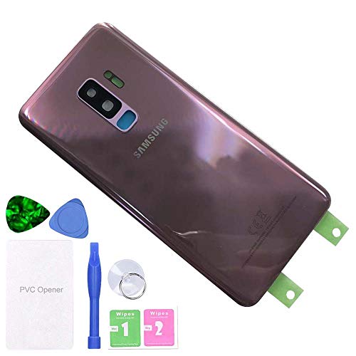 MovTEK Tapa Trasera de Cristal de Batería Trasero Original para Samsung Galaxy S9 Plus G965F con Lente de Cámara (Lila Morado)