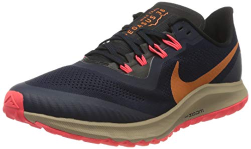 Nike Air Zoom Pegasus 36 Trail, Zapatillas para Correr Hombre, Multicolor (Obsidian Magma Orange Black Laser Crimson Khaki), 44 EU