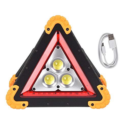 OKBY Triángulo de Advertencia con luz Plegable Coche Desglose de Emergencia Seguridad Señal de Alto de Carretera Triángulo Luz de Advertencia de tráfico(3LED)