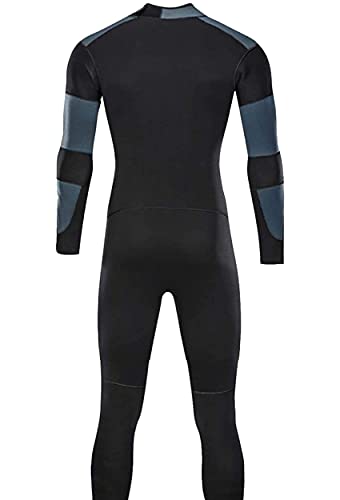 POOPFIY Traje de Neopreno para Hombres, Trajes de Buceo térmicos de 5 mm de Cuerpo Entero con Cremallera Frontal, para protección Solar y Calidez en Verano,S