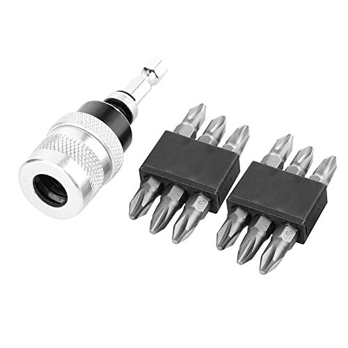 Punta de destornillador Embrague ajustable, Setter de profundidad de tornillo con acero al cromo vanadio 12Pcs Bits de PH2 Herramienta para paneles de yeso, 1/4 Adaptador de mandril de extensión de vá