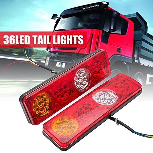 Riloer Luces traseras, 2x 36 LED 12V Luces Traseras Ute Remolque Caravana Camión Barco Indicador de Marcha Atrás Material ABS