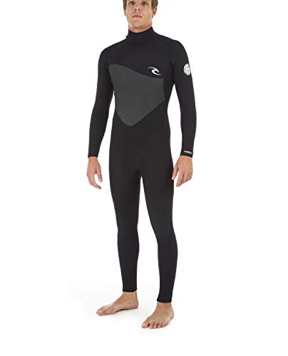 RIP CURL WSM8JM Omega Hombre 4/3 mm Steamer Traje Húmedo,Traje de Neopreno,Back Zip,Cremallera de Espalda,2020,Black,L/183cm