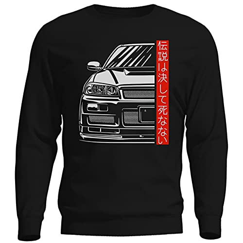 ROSETRAIL Skyline 34 JDM Japan Car Negro Sudadera Unisex Size S