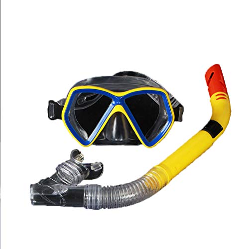 SGHP Traje de esnórquel Gafas para Adultos Gafas de Buceo Semi-secas, Impermeables y con Niebla Al Aire Libre,Yellow,Adult