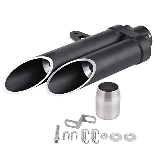 Silenciador de escape trasero de tubo de motocicleta KIMISS (negro) para Yamaha R6 MT-03 MT-07 MT-09(35cm)