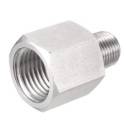 sourcing map Adaptador de tubería a conexión, Adaptador de manómetro, Tubo macho NPT de 1/8"x Tubo hembra NPT de 1/4"