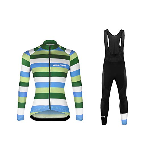 Sports Wear Uglyfrog Invierno Mujer Ropa Ciclismo Maillot Mangas Largas Camiseta de Ciclistas + Bib Pantalones de Bicicletas Bodies Triatlón Ropa