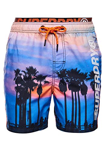 Superdry State Volley Swim Short Pantalones Cortos, Multicolor (Skate Palm 0vp), XXL para Hombre