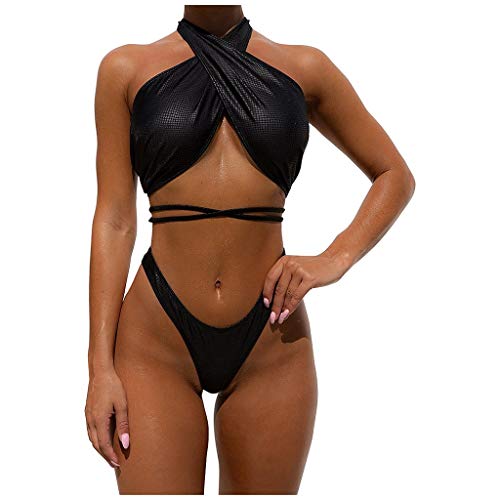 Sylar Bikinis Mujer 2020 Brasileños Push Up con Relleno Conjunto de Bikini Vendaje Sexy Cuero Tanga Traje de Baño de Dos Piezas Ropa de Baño Ropa de Playa Trikini Bañadores M