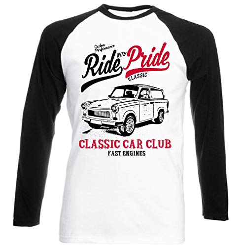 Teesandengines Trabant 601 Kombi 1965 Ride with Pride Camiseta de Mangas Negra largas T-Shirt Size Large