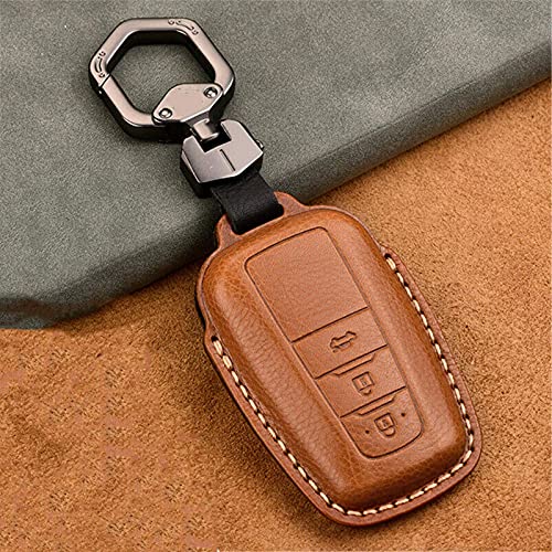 TIAOTIAOHU Cubierta de la Llave del Coche, para Toyota Camry Prius Corolla C-HR Chr Rav4 Avalon Land Cruiser Prado 2018 2019 2020 Control Remoto Fob Brown B