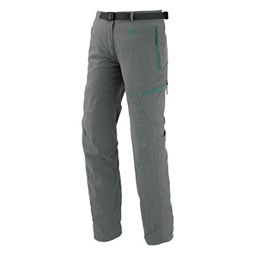 TRANGO Heid FI Pantalón Largo, Mujer, Gris Niebla/Verde Arcadia, L