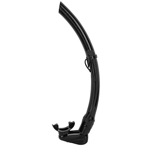 Tubo de Buceo,Tubo de Respiración para Natación de Silicona Húmedo Tubo de Snorkel Delantero Profesional Tubo de Buceo Frontal Tubo de Natación Plegable Kit para Adulto(with Valve-Negro)